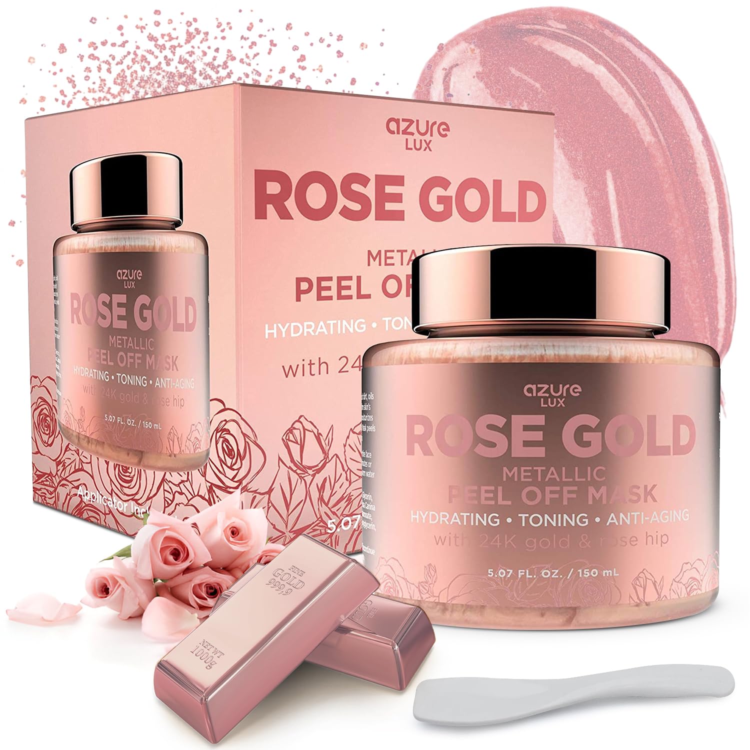 Amazon.com: Azure Cosmetics Rose Gold Metallic Sparkling Peel Off